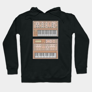 Brown Retro Synthesizer Hoodie